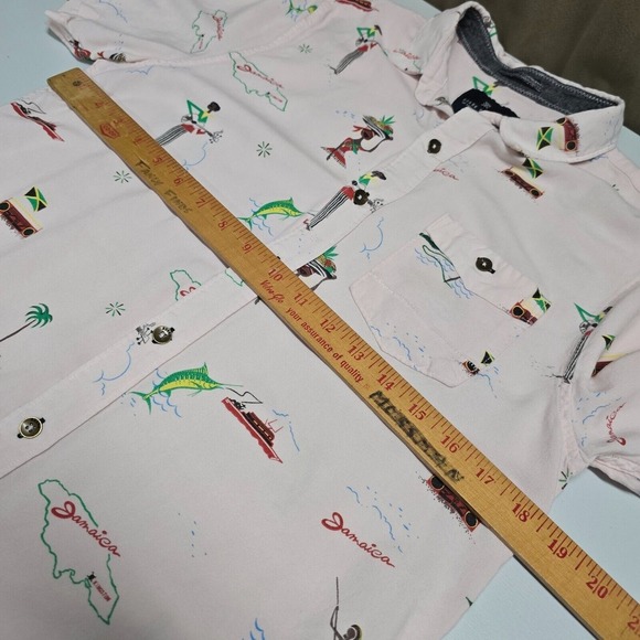 Roark‎ Revival Jamaica Shirt Men M Pink Tropical Short Sleeve Button Up Vacation - Picture 8 of 10